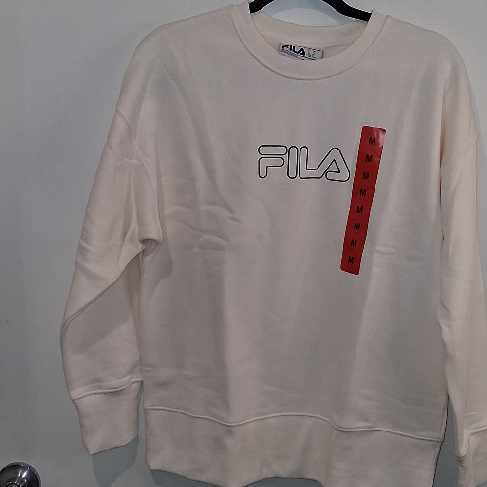FILA Men's Off-White Crewneck Sweater
